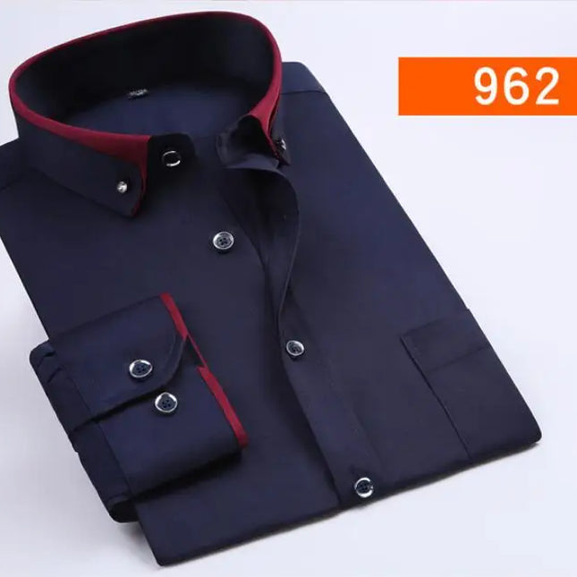 Formell Herreskjorte med Lange Ermer – Perfekt for Bryllup og Fest, Tilgjengelig i Store Størrelser (Opp til 14XL)