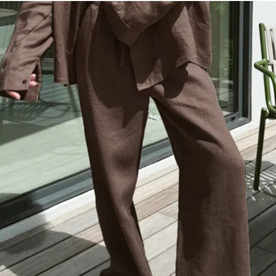 Linnebukser for Dame – Løse Wide-Leg Bukser med Snøring | Luftige, Komfortable og Stilrene Sommerbukser