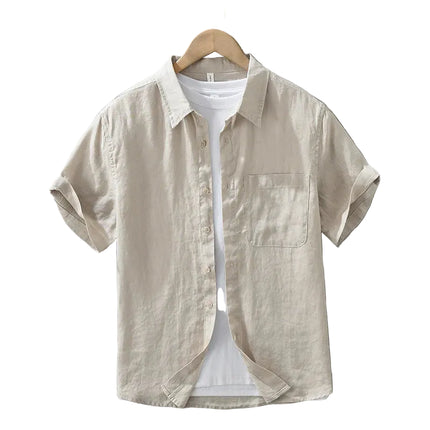 Linskjorte til Herre – 100% Lin, Kortermet & Minimalistisk Sommerstil