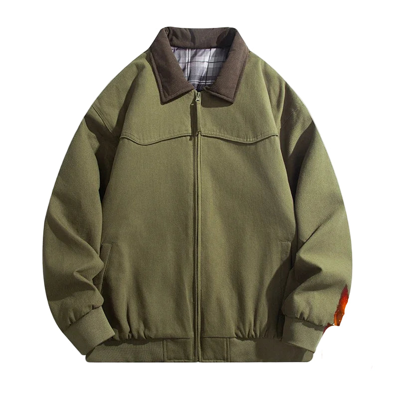 Vintage Vinterjakke for Menn – Retro Parkas i Vasket Bomull med Krage | Varm, Vindbestandig og Trendy Streetwear