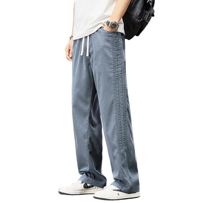 Sommerbukser for Herre i Lyocell – Løse, Vide Joggebukser med Elastisk Midje (opp til 5XL)