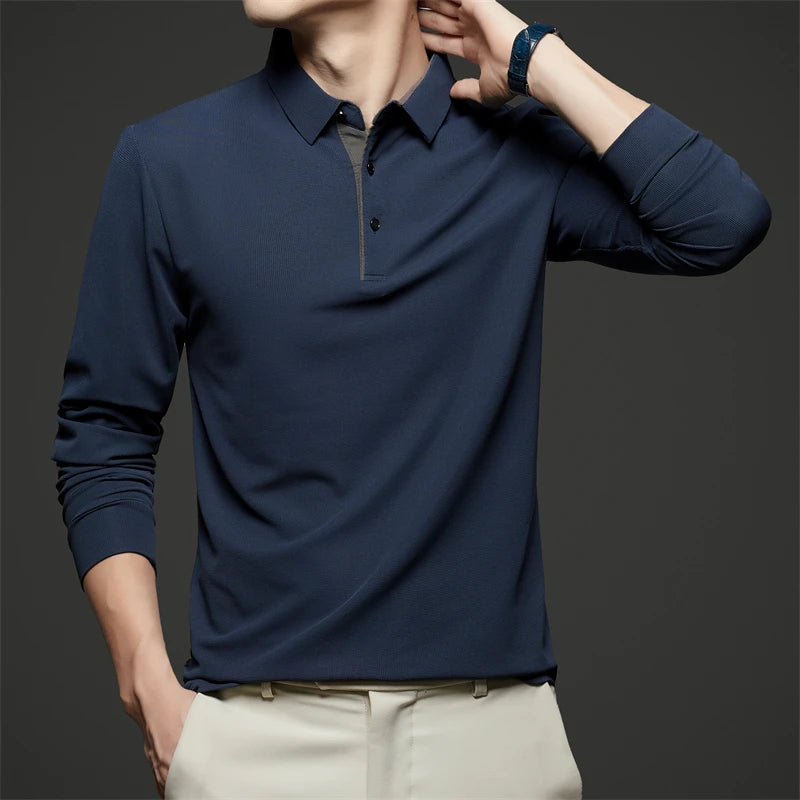 Herre Langermet Polo – Business Casual, Komfortabel & Allsidig