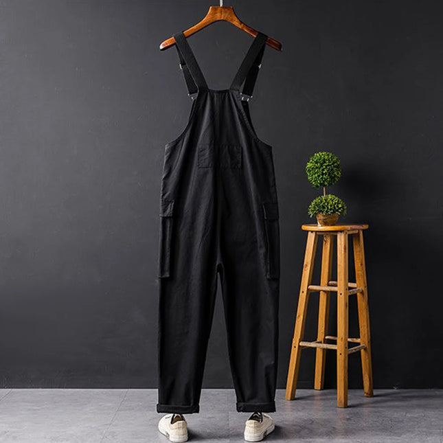 Retro Arbeidsoverall for Herre – Løs Passform i Khaki, Trendy Streetwear-Stil (2024 Nyhet)