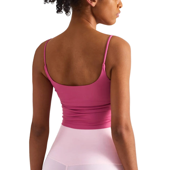 Treningstopp for dame – Sexy yoga-vest med folder, push-effekt og integrerte innlegg