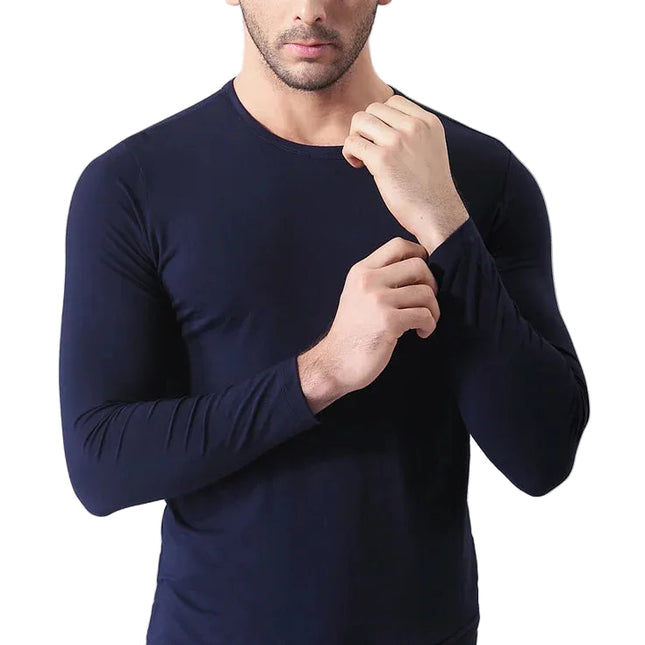 Langermet T-skjorte i Bambusfiber for Menn – Myk, Pustende og Elastisk Base Layer | Komfortabel og Lett Hverdagsgenser