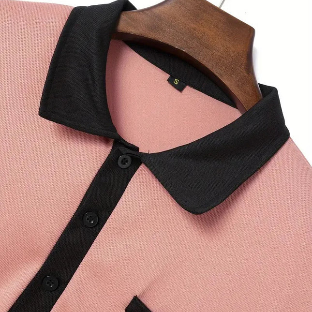 Langermet Polo for Menn – Klassisk Business-Casual Skjorte med Krage (Vår & Høst)