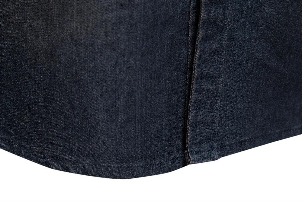 Slim Fit Denimskjorte for Herre – Elastisk Bomull og Klassisk Cowboy-stil med Moderne Passform