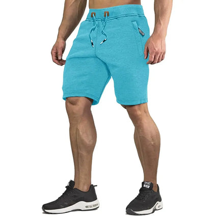 Sommerens Bomullsshorts for Menn – Joggers med Elastisk Liv og Glidelåslommer