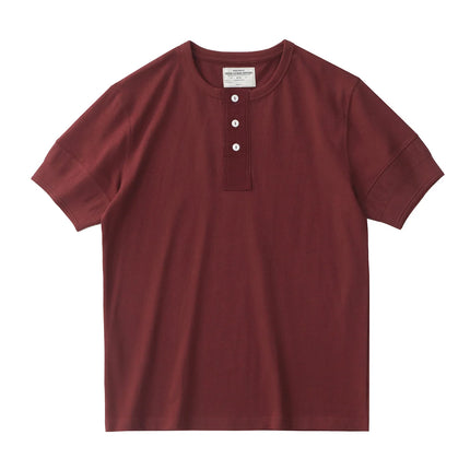 Retro Henley T-skjorte til Herre – Vasket Bomull med Amerikansk Vintage Stil