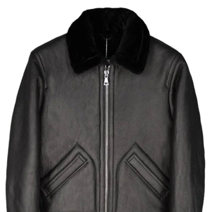 Eksklusiv Herrejakke i Ekte Skinn & Saueskinnspels – Varm Pilotjakke i Luksuskvalitet | Vinterfrakk
