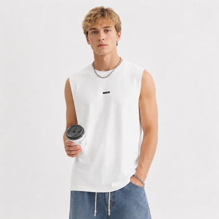 Ermeløs Topp til Herre – Lett og Pustende Singlet med Minimalistisk Design