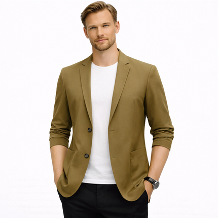 Lett Sommerblazer for Menn – Formell Dressjakke med Dobbel Knappelukking | Pustende Businessjakke i Løs Passform