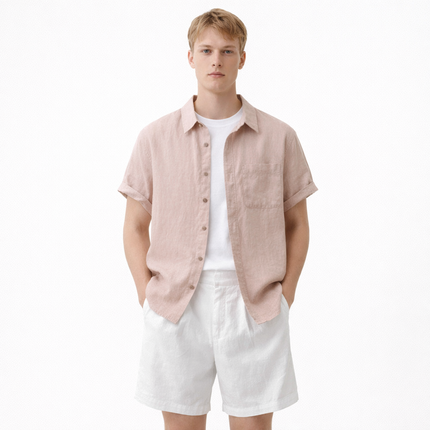 Linskjorte til Herre – 100% Lin, Kortermet & Minimalistisk Sommerstil