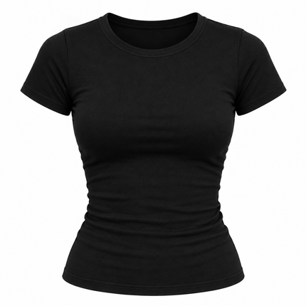 Ensfarget kortermet crop top for kvinner