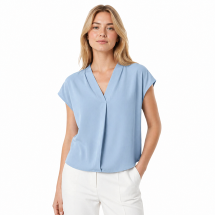 V-hals T-skjorte til Dame – Stretch & Minimalistisk Design