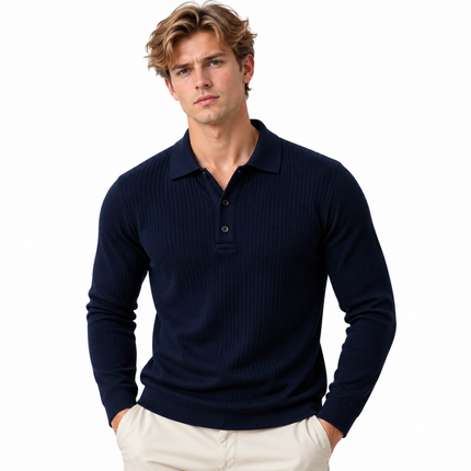 Langermet Polo for Herre – Pustende Business Casual T-skjorte