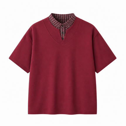 Dobbel-Lag T-skjorte til Herre – Trendy 2-i-1 Design i Koreansk Stil