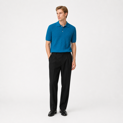 Slim Fit Polo til Herre – Lett og Stretchy Sommerstil med Retro Preg