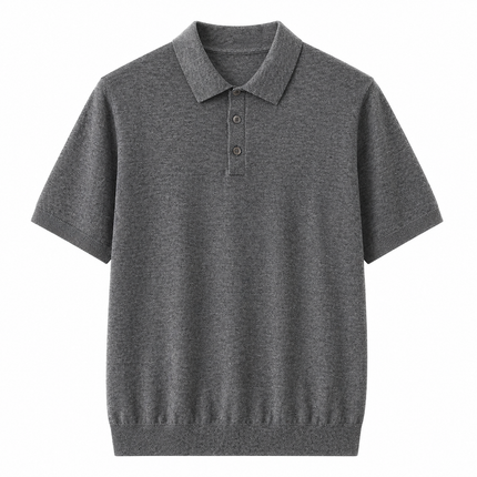 Kasjmir Polo T-skjorte til Herre – 100% Ren Kasjmir & Premium Komfort