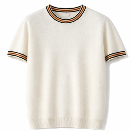 Strikket Ull T-skjorte til Herre – 100% Ull, Business Casual & Løs Passform