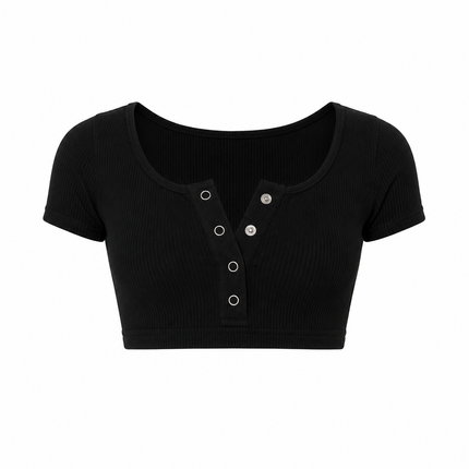 Kortermet Crop Top til Dame – Figurnær Basic Topp med Stretch
