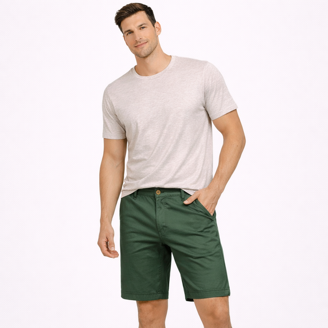 Herreshorts i 100% Bomull – Ensfargede, Komfortable og Stilrene til Sommer, Fritid og Casual Business