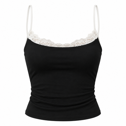 Off-shoulder topp med color block og lag-på-lag-design