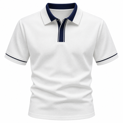Kortermet poloskjorte for menn med color block-design