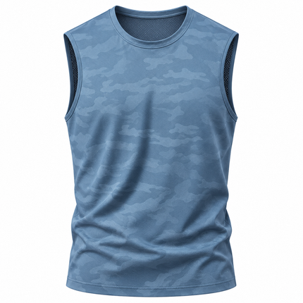 Kamuflasje tanktop med hurtigtørkende og pustende design