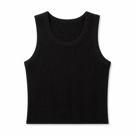 Elastisk Strikket Tanktop for Herre – Figurnær Ermeløs Treningstopp