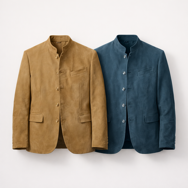 Semsket Blazer for Herre – Elegant Ensfarget Jakke med Knapper | Perfekt til Høst og Vinter (Copy)