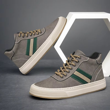 Herresneakers i Ekte Skinn – Øker Høyden med 7 cm | Stilrene Høye Løftesko