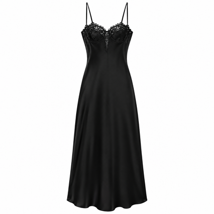 Elegant halterneck-kjole med blondedetaljer