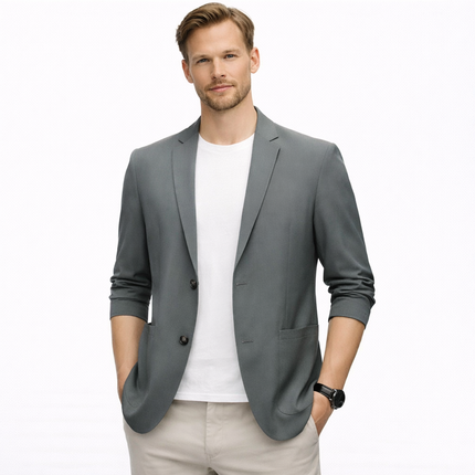 Lett Sommerblazer for Menn – Formell Dressjakke med Dobbel Knappelukking | Pustende Businessjakke i Løs Passform
