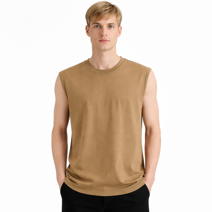 Bomullssinglet til Herre – 100% Bomull, Slim Fit & Perfekt for Trening