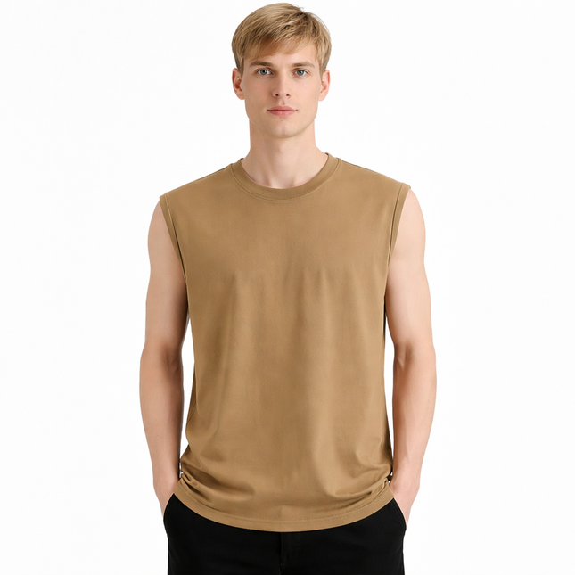 Bomullssinglet til Herre – 100% Bomull, Slim Fit & Perfekt for Trening