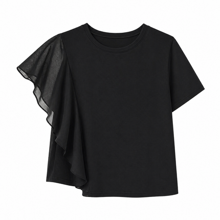 Chiffon T-skjorte til Dame – Sommerlig & Minimalistisk Design