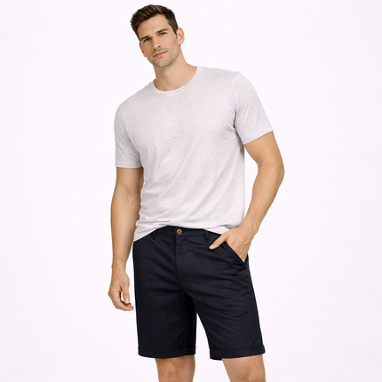 Herreshorts i 100% Bomull – Ensfargede, Komfortable og Stilrene til Sommer, Fritid og Casual Business