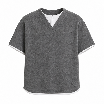 T-skjorte til Herre 260g – 2-i-1 Design med Halv Knappestolpe og Moderne Sommerstil