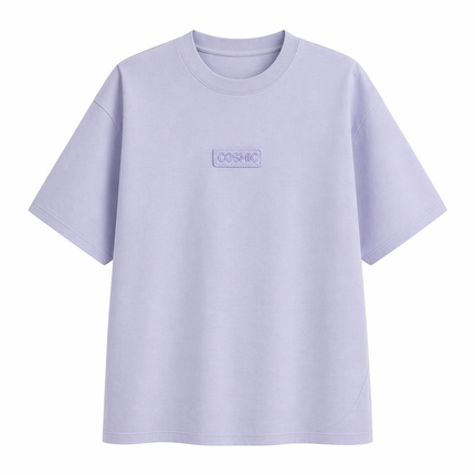 Bomulls T-skjorte til Dame – Løs Passform med Drop Shoulder & Diskré Print