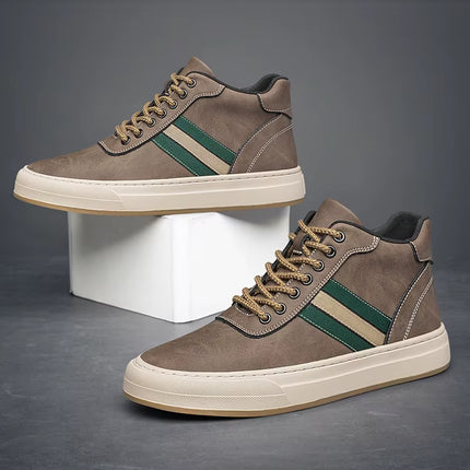 Herresneakers i Ekte Skinn – Øker Høyden med 7 cm | Stilrene Høye Løftesko