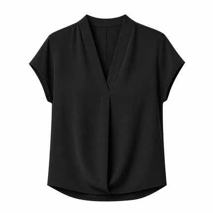 V-hals T-skjorte til Dame – Stretch & Minimalistisk Design