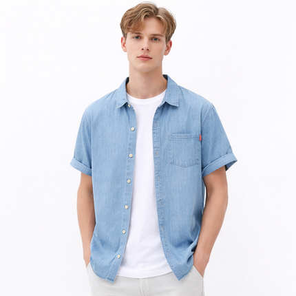 Denimskjorte til Herre – Lett & Kortermet Sommerstil