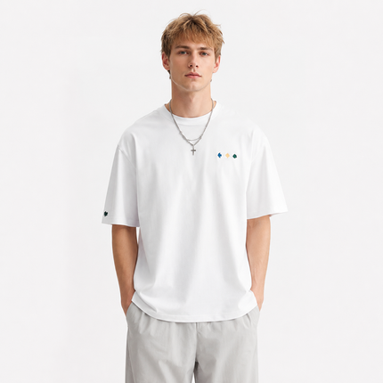 Heavyweight Brodert T-skjorte til Herre – 230g Loose Fit Sommertopp