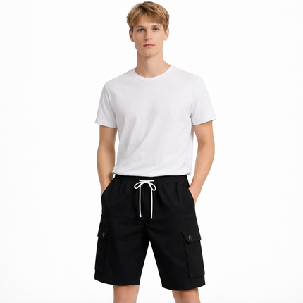 Linshorts til Herre – Pustende Sommerfavoritt med Elastisk Midje