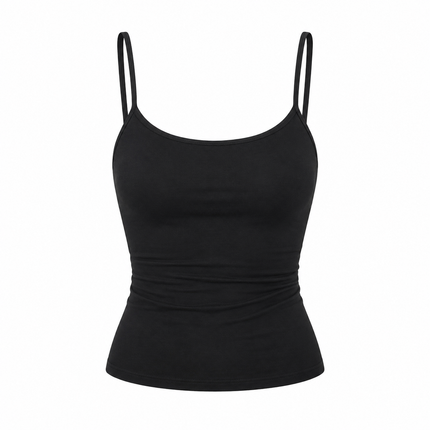 Ensfarget Crop Top til Dame – Enkel Spagettistropp Topp for Sommeren
