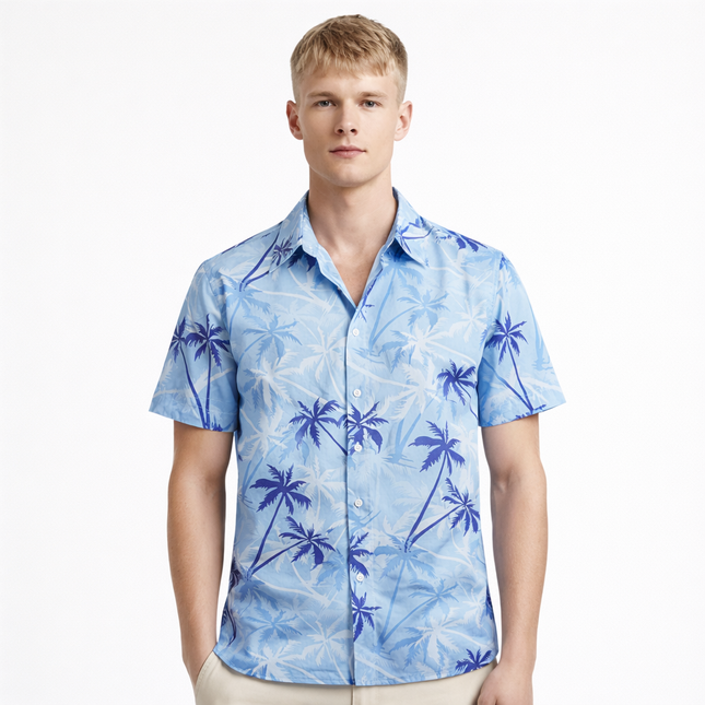 Hawaiisk Skjorte til Herre – Palmetrykk & Tropisk Sommerstil