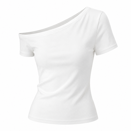 Off-Shoulder Topp til Dame – Slim Fit Koreansk Sommertopp