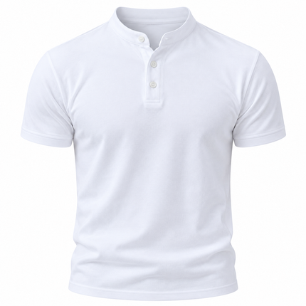 Kortermet Henley T-skjorte for menn med retrostil