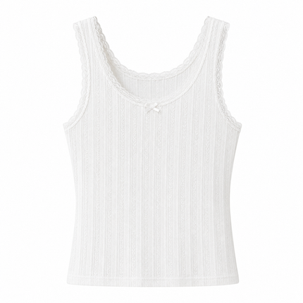 Hvit Camisole til Dame – Blondedetaljer & Elegant Sommerstil